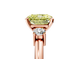 Rose gold Three-Stone Fancy Yellow Radiant  Cut Diamond Solitaire with Prong Setting and Classic Band_33