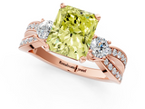 Rose gold Three-Stone Fancy Yellow Radiant  Cut Diamond Twist Band with Prong Setting_40