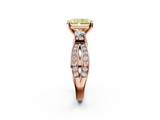 Rose gold Three-Stone Fancy Yellow Radiant  Cut Diamond Twist Band with Prong Setting_41
