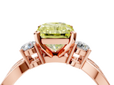 Rose gold Three-Stone Fancy Yellow Radiant  Cut Diamond Twist Band with Prong Setting_43