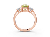 Rose gold Three-Stone Fancy Yellow Radiant  Cut Solitaire Ring with Prong Setting_6