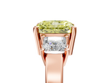Rose gold Three-Stone Fancy Yellow Radiant  Cut Solitaire Ring with Prong Setting_8