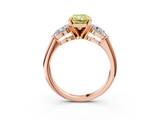 Rose gold Three-Stone Fancy Yellow Radiant  Diamond Ring with Pear Side Stones in Four-Prong Setting_48