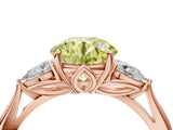 Rose gold Three-Stone Fancy Yellow Round Cut Brilliant Diamond Solitaire Ring with Tapered Band and Four-Prong Setting_7