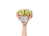 Rose gold Three-Stone Fancy Yellow Round Cut Brilliant Diamond Solitaire Ring with Tapered Band and Four-Prong Setting_8