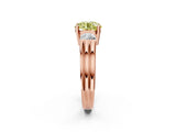 Rose gold Three-Stone Fancy Yellow Round Cut Cut Classic Band Prong Setting Ring_2