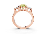 Rose gold Three-Stone Fancy Yellow Round Cut Cut Classic Band Prong Setting Ring_3