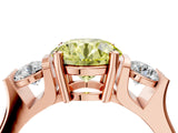 Rose gold Three-Stone Fancy Yellow Round Cut Cut Classic Band Prong Setting Ring_4