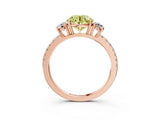 Rose gold Three-Stone Fancy Yellow Round Cut Cut Diamond Pavé Band with Prong Setting_18