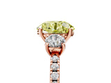 Rose gold Three-Stone Fancy Yellow Round Cut Cut Diamond Pavé Band with Prong Setting_20