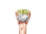 Rose gold Three-Stone Fancy Yellow Round Cut Cut Diamond Ring with Channel Set Band and Four-Prong Setting_5