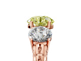 Rose gold Three-Stone Fancy Yellow Round Cut Cut Diamond Ring with Channel-Set Band and Prong Setting_5