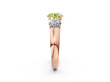 Rose gold Three-Stone Fancy Yellow Round Cut Cut Diamond Ring with Prong Setting and Classic Band_2