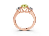 Rose gold Three-Stone Fancy Yellow Round Cut Cut Diamond Ring with Prong Setting and Classic Band_3