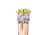 Rose gold Three-Stone Fancy Yellow Round Cut Cut Diamond Ring with Prong Setting and Classic Band_5
