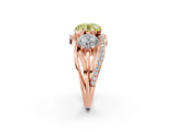 Rose gold Three-Stone Fancy Yellow Round Cut Cut Diamond Split Shank Prong Set Ring_2