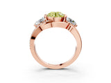 Rose gold Three-Stone Fancy Yellow Round Cut Cut Diamond Split Shank Prong Set Ring_3