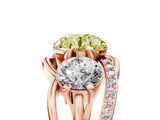 Rose gold Three-Stone Fancy Yellow Round Cut Cut Diamond Split Shank Prong Set Ring_5
