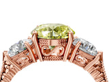 Rose gold Three-Stone Fancy Yellow Round Cut Cut Milgrain Band Prong Setting Ring_4