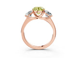 Rose gold Three-Stone Fancy Yellow Round Cut Cut Solitaire Ring with Classic Prong Setting_3