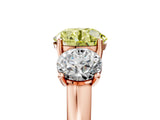 Rose gold Three-Stone Fancy Yellow Round Cut Cut Solitaire Ring with Classic Prong Setting_5