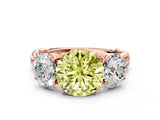 Rose gold Three-Stone Fancy Yellow Round Cut Diamond Braided Band Ring with Four-Prong Setting_34