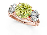 Rose gold Three-Stone Fancy Yellow Round Cut Diamond Braided Band Ring with Four-Prong Setting_35