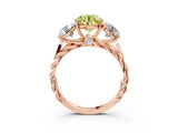 Rose gold Three-Stone Fancy Yellow Round Cut Diamond Braided Band Ring with Four-Prong Setting_37