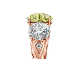Rose gold Three-Stone Fancy Yellow Round Cut Diamond Braided Band Ring with Four-Prong Setting_39