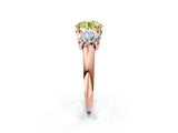 Rose gold Three-Stone Fancy Yellow Round Cut Diamond Engagement Ring with Prong Setting_5