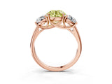 Rose gold Three-Stone Fancy Yellow Round Cut Diamond Engagement Ring with Prong Setting_6