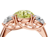 Rose gold Three-Stone Fancy Yellow Round Cut Diamond Engagement Ring with Prong Setting_7