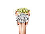 Rose gold Three-Stone Fancy Yellow Round Cut Diamond Engagement Ring with Prong Setting_8