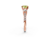 Rose gold Three-Stone Fancy Yellow Round  Cut Diamond Pavé Band with Four-Prong Setting_2