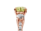 Rose gold Three-Stone Fancy Yellow Round  Cut Diamond Pavé Band with Four-Prong Setting_5