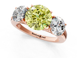 Rose gold Three-Stone Fancy Yellow Round  Cut Diamond Ring with Channel-Set Band and Four-Prong Setting_18