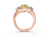 Rose gold Three-Stone Fancy Yellow Round  Cut Diamond Ring with Channel-Set Band and Four-Prong Setting_20