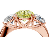 Rose gold Three-Stone Fancy Yellow Round  Cut Diamond Ring with Channel-Set Band and Four-Prong Setting_21