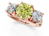 Rose gold Three-Stone Fancy Yellow Round  Cut Diamond Ring with Channel-Set Band and Four-Prong Setting_36