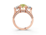 Rose gold Three-Stone Fancy Yellow Round  Cut Diamond Ring with Channel-Set Band and Four-Prong Setting_38