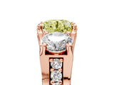 Rose gold Three-Stone Fancy Yellow Round  Cut Diamond Ring with Channel-Set Band and Four-Prong Setting_40