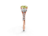 Rose gold Three-Stone Fancy Yellow Round Cut Diamond Ring with Pavé Band and Prong Setting_48