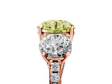 Rose gold Three-Stone Fancy Yellow Round Cut Diamond Ring with Pavé Band and Prong Setting_51