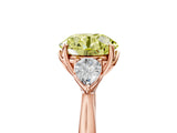 Rose gold Three-Stone Fancy Yellow Round Cut Diamond Ring with Pear  Side Stones in Four-Prong Setting_41