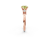 Rose gold Three-Stone Fancy Yellow Round  Cut Diamond Solitaire with Prong Setting and Classic Band_2