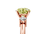 Rose gold Three-Stone Fancy Yellow Round  Cut Diamond Solitaire with Prong Setting and Classic Band_5