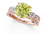 Rose gold Three-Stone Fancy Yellow Round  Cut Diamond Twist Band with Prong Setting_1