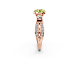 Rose gold Three-Stone Fancy Yellow Round  Cut Diamond Twist Band with Prong Setting_2