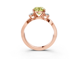 Rose gold Three-Stone Fancy Yellow Round  Cut Diamond Twist Band with Prong Setting_3