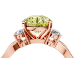 Rose gold Three-Stone Fancy Yellow Round  Cut Diamond Twist Band with Prong Setting_4
